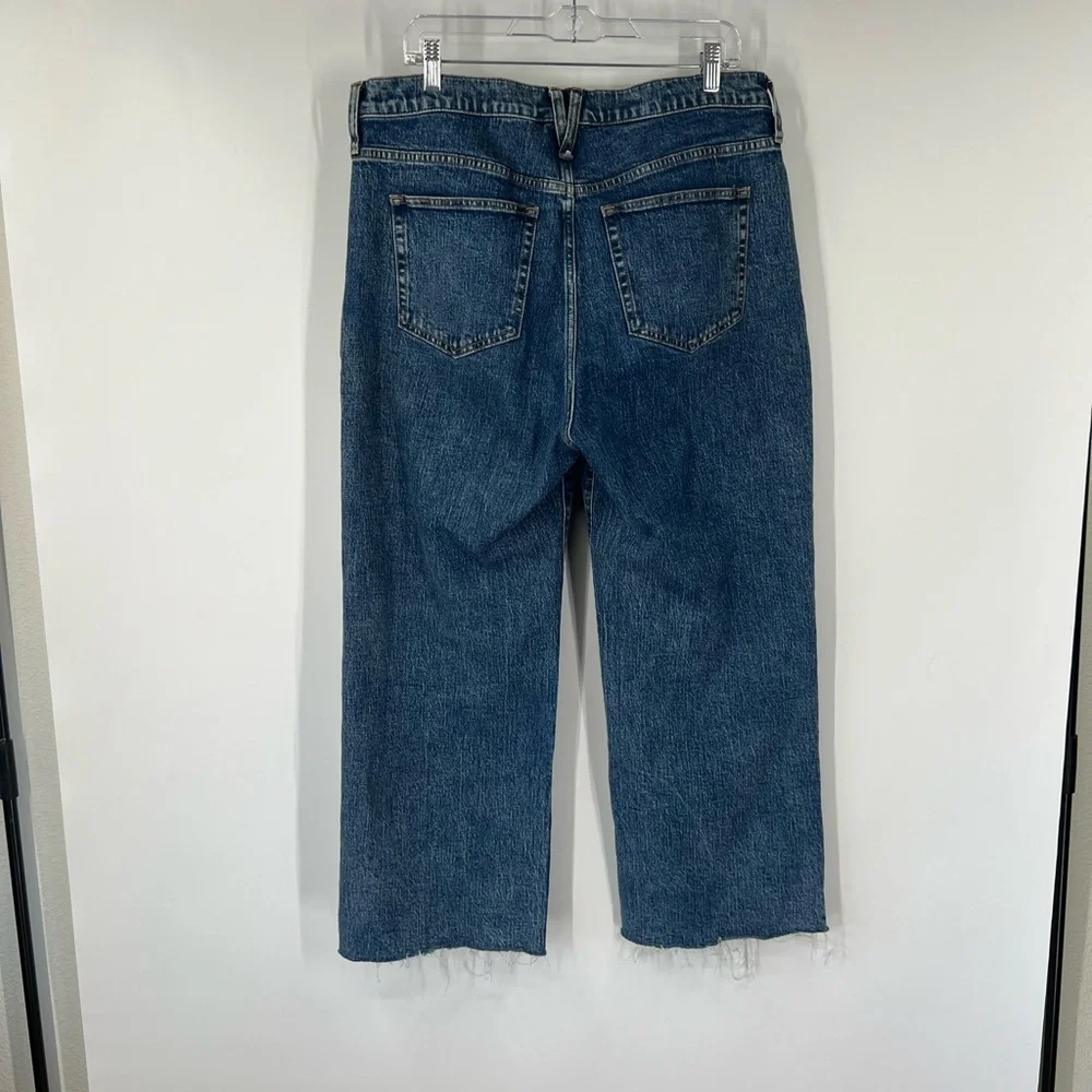 J. Crew Slim Wide-Leg Jeans High Rise Raw Hem